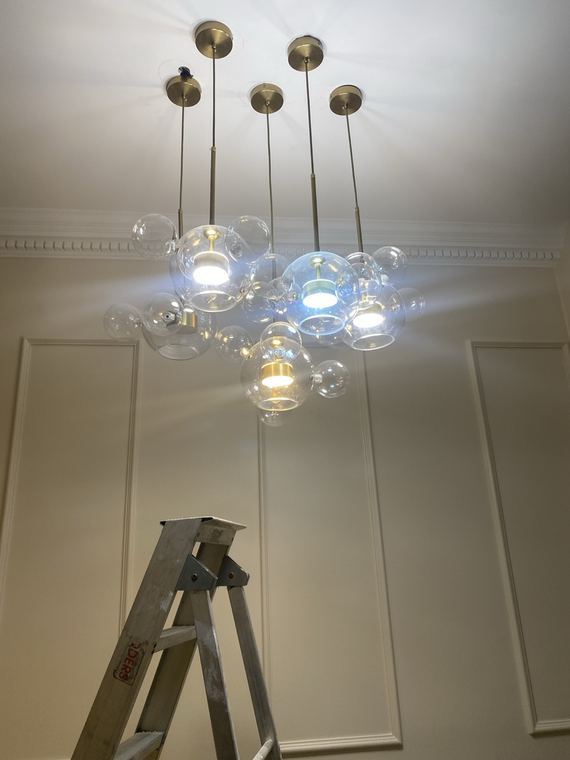 Chandelier installed and working